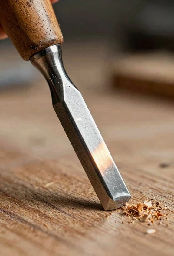 blunt chisel crushes fibers